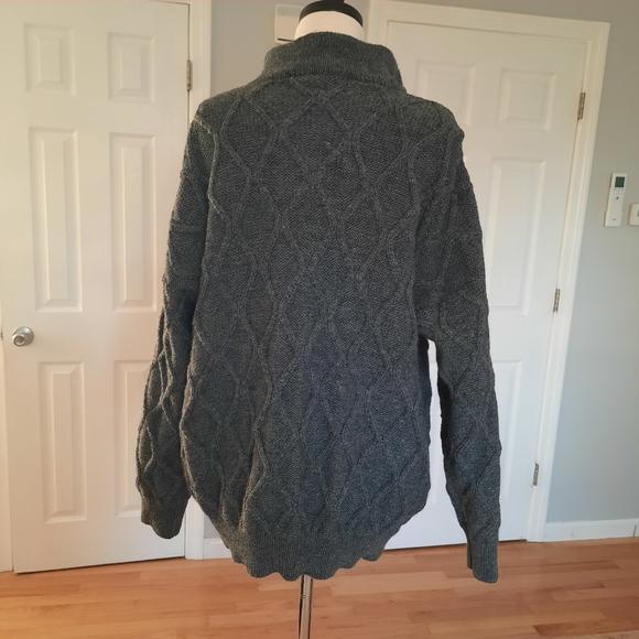 Vintage gray chunky wool half zip sweater - Picture 2 of 13
